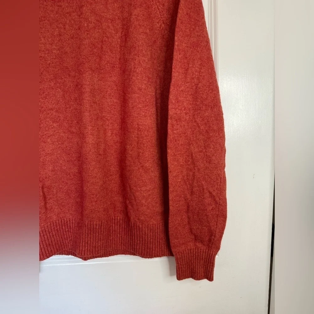 J. Crew Mercantile Men’s Orange Wool Blend Thin Crewneck Pullover Sweater
